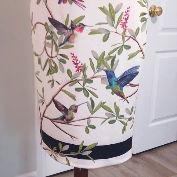Ted Baker Everly Highgrove sleeved bodycon dress pencil slit zipper birds 2 - Picture 15 of 17